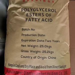 High-quality Polyglycerol Ester (PGE) used as a food emulsifier and stabilizer for bakery products, dairy processing, confectionery, beverages, margarine production, cosmetics, and pharmaceutical formulations across Kenya, Uganda, and Tanzania, supplied by Ideal Afrique Ltd.