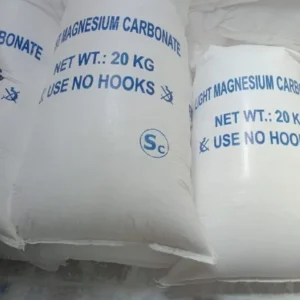 Premium Magnesium Carbonate powder for pharmaceutical manufacturing, food processing, cosmetics, rubber, plastics, ceramics, and industrial applications in Kenya, Uganda, and Tanzania supplied by Ideal Afrique.